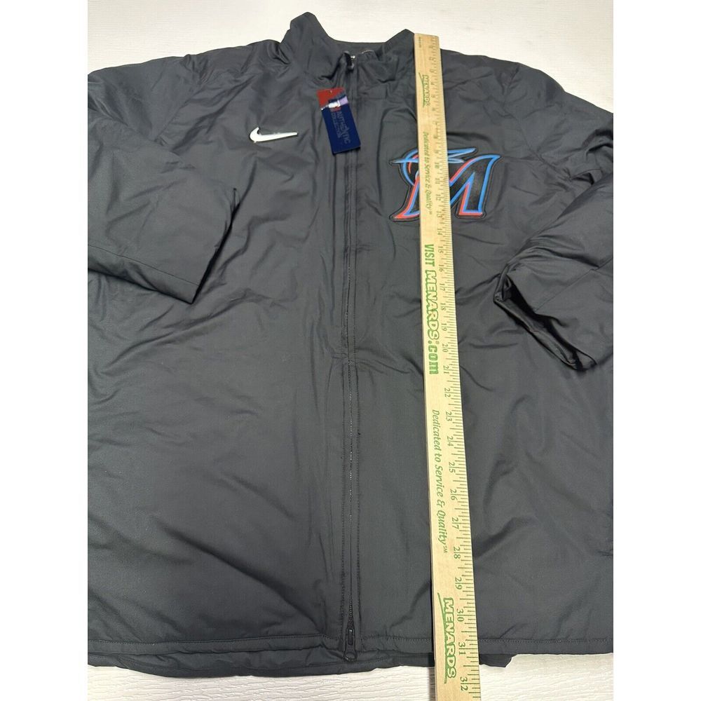 Nike Miami Marlins Dugout Jacket Full-Zip NWT‎ Black MLB Baseball Men's Size XL - Picture 4 of 8